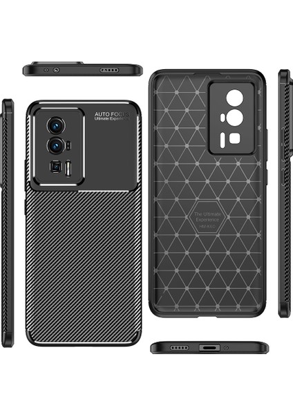 Xiaomi Poco F5 Pro 5g/redmi K60 Pro 5G/K60 5g Karbon Fiber Doku Telefon Kılıf Anti-Çizelge Anti-Çizelge Esnek Tpu Koruyucu Kapak (Yurt Dışından)