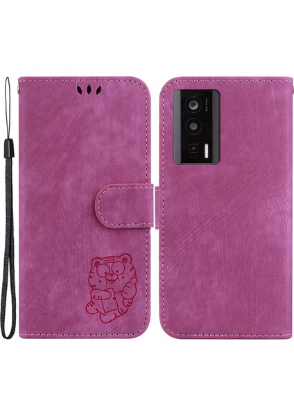 Xiaomi Için Pu Deri Kılıf Redmi K60 5G/K60 Pro 5g/poco F5 Pro 5g Stand Cüzdan Tiger Deseni Baskılı Cep Telefonu Flip Cover-Lose (Yurt Dışından)