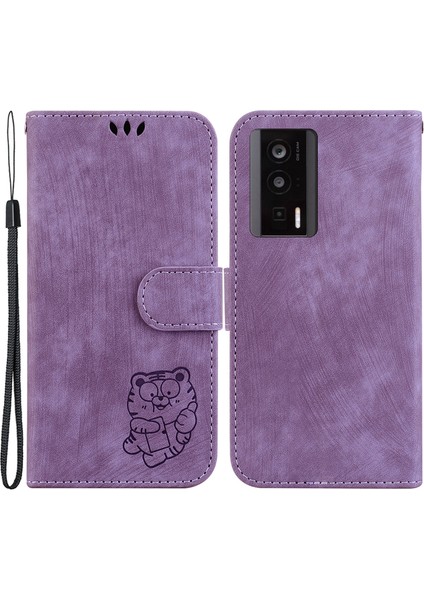 Xiaomi Için Pu Deri Kılıf Redmi K60 5G/K60 Pro 5g/poco F5 Pro 5g Stand Cüzdan Tiger Deseni Baskılı Cep Telefonu Flip Kapak Doğru (Yurt Dışından)