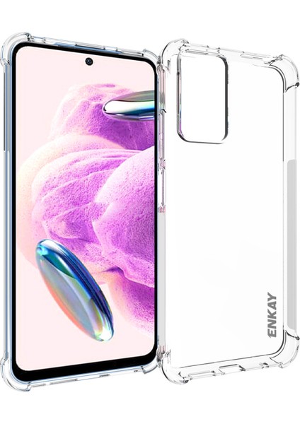 Xiaomi Için Redmi Note 12S 4g Yumuşak Tpu Şeffaf Telefon Kılıfı Anti-Slip Strip Kenar Köşeleri Koruyucu Kapak (Yurt Dışından)
