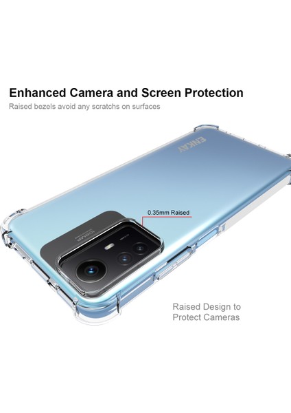 Xiaomi Için Redmi Note 12S 4g Yumuşak Tpu Şeffaf Telefon Kılıfı Anti-Slip Strip Kenar Köşeleri Koruyucu Kapak (Yurt Dışından) modelleri