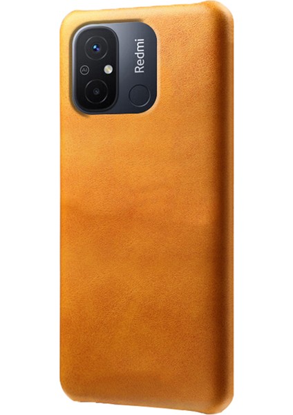 Xiaomi Redmi Için 12C 4g Buzağı Dokusu Telefon Kılıfı Deri Kaplamalı Pc Şok Geçirmez Kapak-Por (Yurt Dışından)