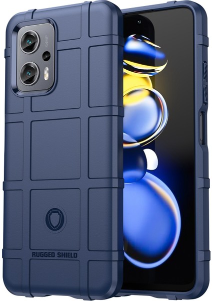 Xiaomi Redmi Için Not 11T Pro 5g/not 11T Pro+ 5g/not 12T Pro 5g/poco X4 Gt 5g/redmı K50I 5g Sağlam Kare Izgara Tasarımı Scaps-Dayanıklı Anti-Fall Telefon Kılıfı Tpu Kabuk-Mavi (Yurt Dışından)