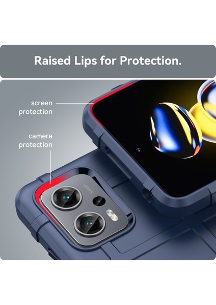Xiaomi Redmi Için Not 11T Pro 5g/not 11T Pro+ 5g/not 12T Pro 5g/poco X4 Gt 5g/redmı K50I 5g Sağlam Kare Izgara Tasarımı Scaps-Dayanıklı Anti-Fall Telefon Kılıfı Tpu Kabuk-Mavi (Yurt Dışından)