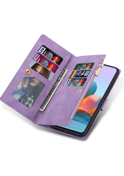 Xiaomi Poco X5 Pro 5g/redmi Için Note 12 Pro Speed ​​5g/note 12 Pro 5g Telefon Kılıfı Zipper Cep Pu Deri Kapak Morası (Yurt Dışından)