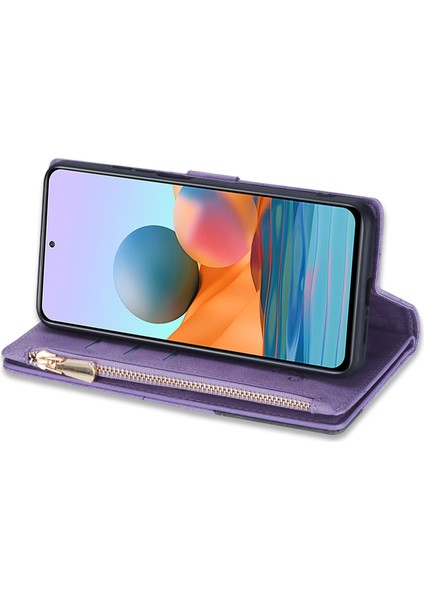 Xiaomi Poco X5 Pro 5g/redmi Için Note 12 Pro Speed ​​5g/note 12 Pro 5g Telefon Kılıfı Zipper Cep Pu Deri Kapak Morası (Yurt Dışından)