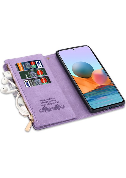 Xiaomi Poco X5 Pro 5g/redmi Için Note 12 Pro Speed ​​5g/note 12 Pro 5g Telefon Kılıfı Zipper Cep Pu Deri Kapak Morası (Yurt Dışından)