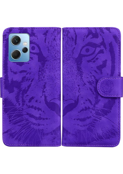 Xiaomi Redmi Için Note 12 4g Cüzdan Kılıfı Stand Tiger Baskı Flip Folio Pu Deri Telefon Kapak-Moral (Yurt Dışından)