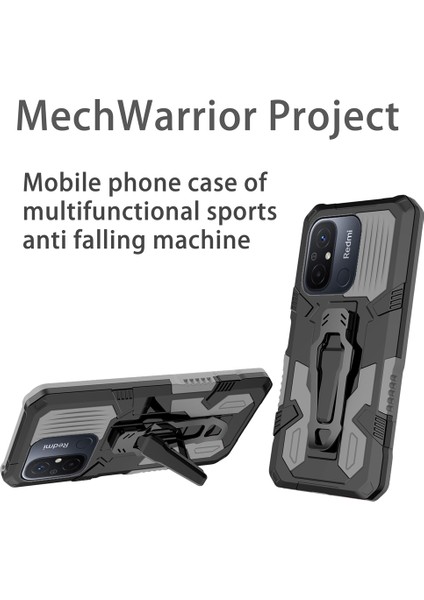 Mechwarrior Xiaomi Redmi 12C 4g Kickstand Kemer Klip Tpu+Pc Geri Kapalı Kapalı Kırılı (Yurt Dışından) modelleri