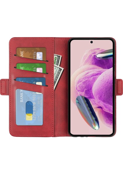 Xiaomi Redmi Için Stand Kapağı Not 12S 4g Pu Deri Cüzdan Şok Geçirmez Buzağı Dokusu Telefon Kasa-Kırmızı (Yurt Dışından) fiyatları