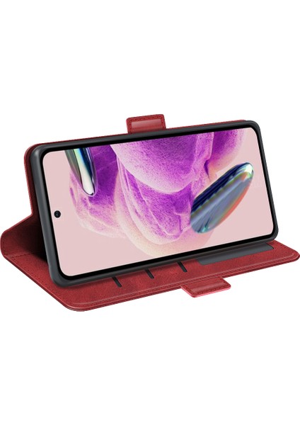 Xiaomi Redmi Için Stand Kapağı Not 12S 4g Pu Deri Cüzdan Şok Geçirmez Buzağı Dokusu Telefon Kasa-Kırmızı (Yurt Dışından) modelleri