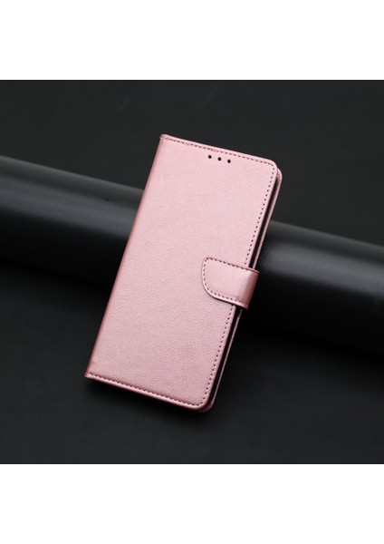 Xiaomi Için Redmi Not 12 4g Cüzdan Telefon Kılıfı Pu Deri Buzağı Doku Stand Kapak Gül Altın (Yurt Dışından)