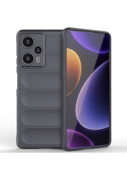 Xiaomi Poco F5 5g/redmi Için Not 12 Turbo Esnek Tpu Telefon Kılıfı Önleyici Önemsiz Geri Kapak-Dark Gri (Yurt Dışından)