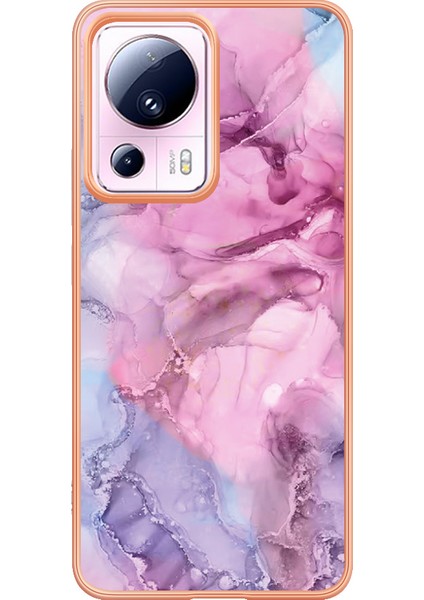 Xiaomi 13 Lite/civi 2 5g Telefon Tpu Kasası Imd Mermer Desen 2.0mm Elektrapkülleme Kapak Gülüşü (Yurt Dışından) fiyatları
