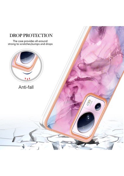 Xiaomi 13 Lite/civi 2 5g Telefon Tpu Kasası Imd Mermer Desen 2.0mm Elektrapkülleme Kapak Gülüşü (Yurt Dışından) fırsatları