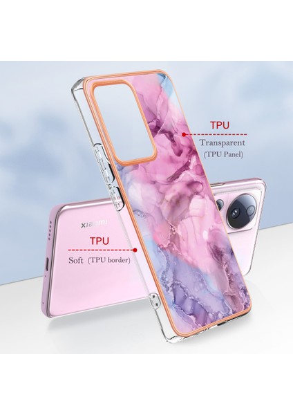Xiaomi 13 Lite/civi 2 5g Telefon Tpu Kasası Imd Mermer Desen 2.0mm Elektrapkülleme Kapak Gülüşü (Yurt Dışından) indirimleri