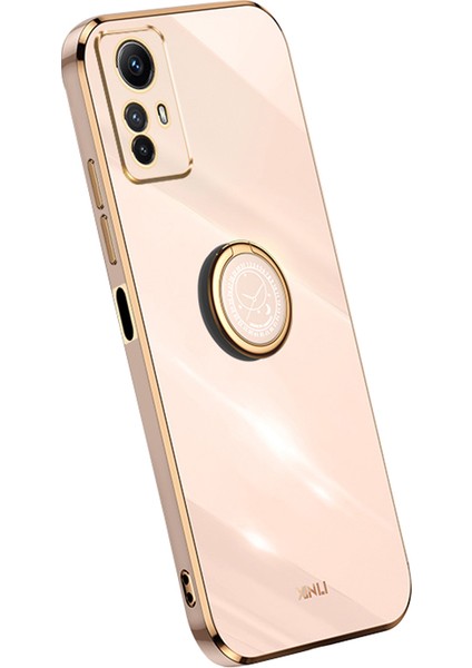 Xiaomi Redmi Için Xinli Not 12S 4g Yüzük Kickstand Tpu Telefon Kapağı Elektrumanlı Telefon Vaka-Pembe (Yurt Dışından)