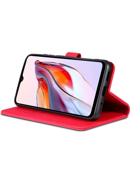 Xiaomi Poco C55 4g/redmi 11A 4g/redmi 12C 4g Deri Telefon Kapağı Standı Cüzdan Case-Red (Yurt Dışından)