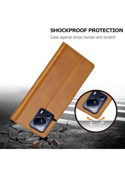 Xiaomi 13 Lite/civi 2 5g Stand Pu Deri Telefon Kılıf Cüzdan Doku Telefon Kapak Işık Kahverengi (Yurt Dışından) indirimleri
