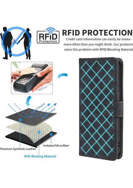 Xiaomi 13 Ultra Cüzdan Stand Telefon Kapağı Rfıd Bloke Deri Telefon Kılıfı Strap-Brown (Yurt Dışından) modelleri