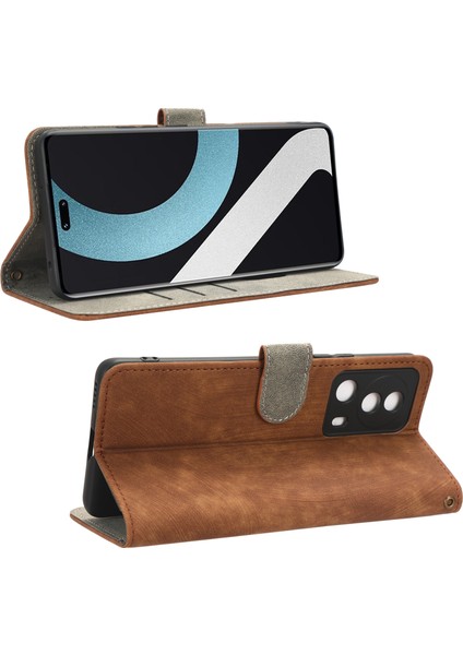 Xiaomi 13 Lite/civi 2 5g Cüzdan Telefon Kılıfı Rfıd Engelleme Standı Stand Strap-Brown ile Telefon Deri Kapağı (Yurt Dışından) indirimleri