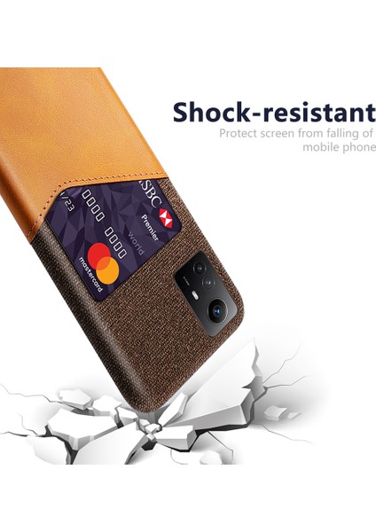 Xiaomi Redmi Için Not 12S 4g Kart Tutucu Telefon Kılıfı Doku Doku Deri Kaplamalı Pc Kapak-Orange (Yurt Dışından)