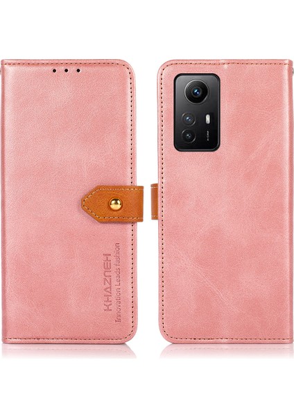 Xiaomi Için Khazneh Redmi Note 12S 4g Kartı Önleme Pu Deri Telefon Kapağı Cowhide Doku Stand Kılıfı Cüzdan-Rose Gold (Yurt Dışından)