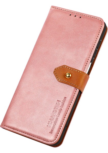 Xiaomi Için Khazneh Redmi Note 12S 4g Kartı Önleme Pu Deri Telefon Kapağı Cowhide Doku Stand Kılıfı Cüzdan-Rose Gold (Yurt Dışından)