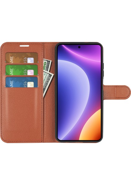 Xiaomi Redmi Için Stand Kılıfı Not 12 Turbo/poco F5 5g Pu Deri Litchi Doku Doku Cüzdan Telefon Kapak-Kahverengi (Yurt Dışından) fiyatları