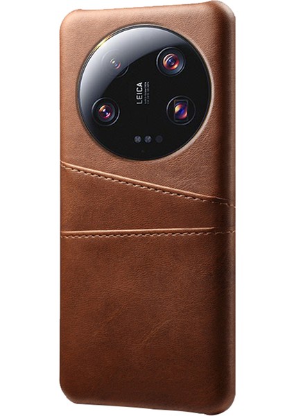 Xiaomi Için 13 Ultra Telefon Kapağı Çift Kart Yuvaları Pu Deri Kapalı Sabit Pc Telefon Geri Brown (Yurt Dışından) fiyatları