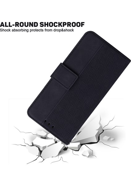 Xiaomi Için 13 Lite/civi 2 5g Cüzdan Deri Kılıf Geometri Deseni Baskılı Telefon Stand Kapak Black (Yurt Dışından) indirimleri