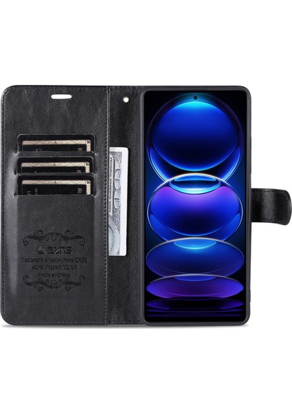 Xiaomi Redmi Için Note 12 Pro 5g/12 Pro Speed ​​5g/poco X5 Pro 5g Pu Deri Stand Cüzdan Kapağı Strap-Black (Yurt Dışından) fiyatları