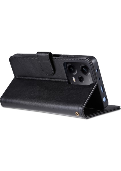 Xiaomi Redmi Için Note 12 Pro 5g/12 Pro Speed ​​5g/poco X5 Pro 5g Pu Deri Stand Cüzdan Kapağı Strap-Black (Yurt Dışından) fırsatları