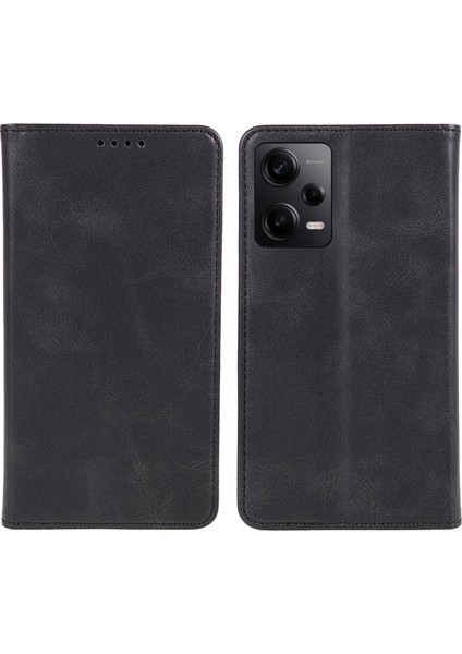 Xiaomi Redmi Için Note 12 Pro 5g/note 12 Pro Speed ​​5g/poco X5 Pro 5g Pu Deri Stand Buzağı Dokusu Cüzdan Telefon Kapak Black (Yurt Dışından)
