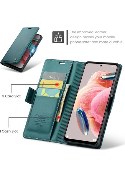 Xiaomi Redmi Için Deri Kılıf Not 12 4g Rfıd Stand Cüzdan-Yeşil ile Telefon Kapağı (Yurt Dışından) indirimleri