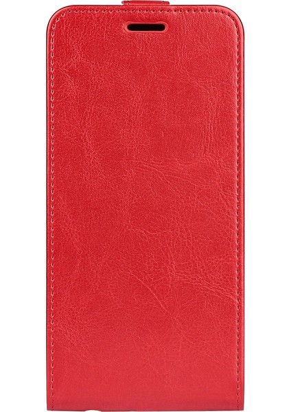 Xiaomi Için Redmi A1+ 4g/a2+ 4g/poco C50 4g Pu Deri Dikey Flip Telefon Kasası Çılgın At Doku Kartı Tutucu Anti-Drop Kapak-Kırmızı (Yurt Dışından)