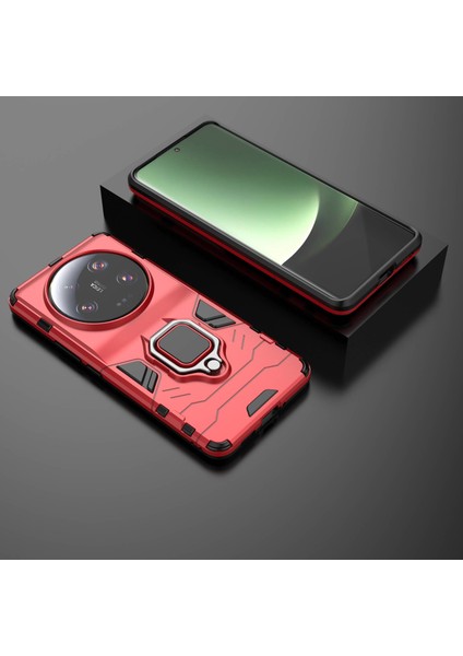 Xiaomi 13 Ultra Kickstand Anti-Drop Telefon Kılıfı Yumuşak Tpu Sabit Pc Telefon Kapak-Kırmızı (Yurt Dışından) modelleri