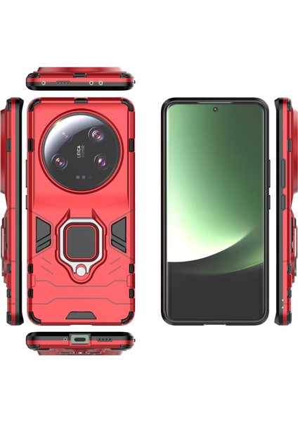 Xiaomi 13 Ultra Kickstand Anti-Drop Telefon Kılıfı Yumuşak Tpu Sabit Pc Telefon Kapak-Kırmızı (Yurt Dışından) indirimleri