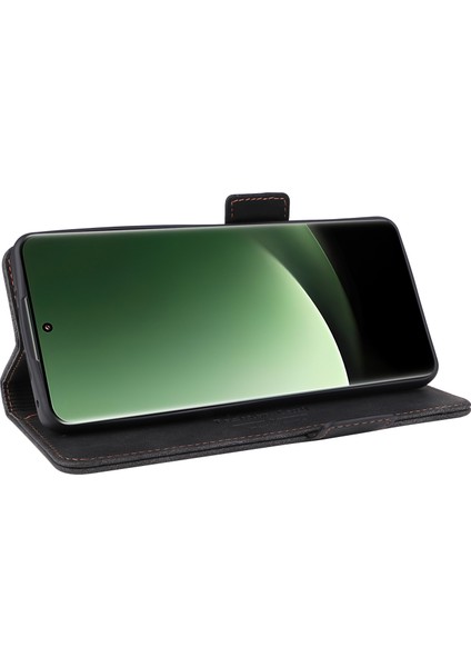 Xiaomi Için 13 Ultra Pu Deri Flip Folio Kılıf Donanım Dekoru Cüzdan Stand Telefon Kapak Black (Yurt Dışından) modelleri