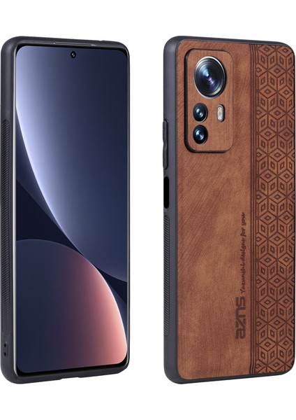Xiaomi Için Redmi Note 12S 4g Baskılı Koruyucu Telefon Kılıfı Pu Deri Kaplamalı Tpu Kapak-Kahverengi (Yurt Dışından)