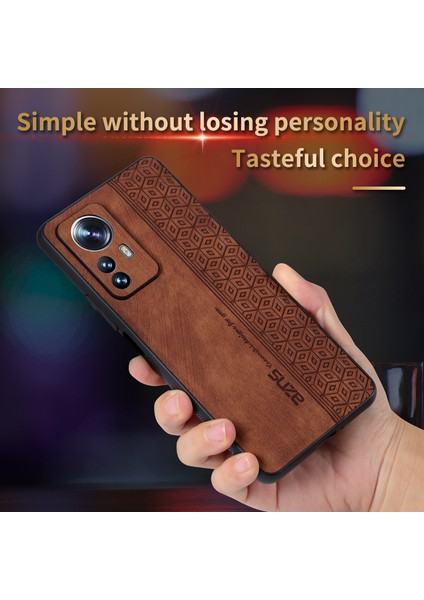 Xiaomi Için Redmi Note 12S 4g Baskılı Koruyucu Telefon Kılıfı Pu Deri Kaplamalı Tpu Kapak-Kahverengi (Yurt Dışından) modelleri