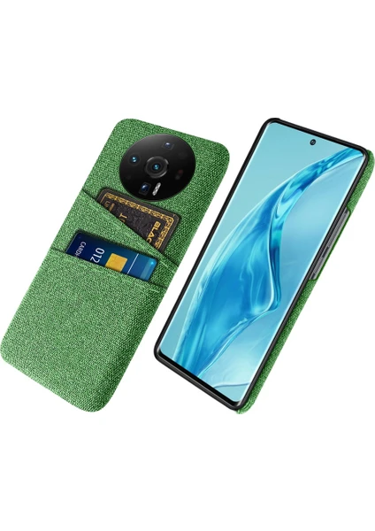 4U Sky Xiaomi 12S Için Ultra 5g Kumaş Doku Çift Kart Yuvalı Anti-Shock Anti-Chop Kılıfı Anti-Fall Cep Telefonu Kapak Yeşil (Yurt Dışından)