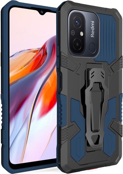 Mechwarrior Xiaomi Redmi 12C 4g Kickstand Kemer Klipi Tpu+Pc Arka Kapak-Blue Için (Yurt Dışından)