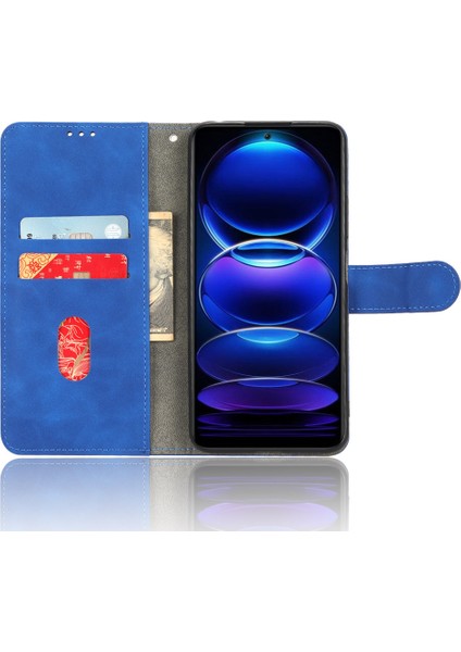 Xiaomi Poco X5 5g/redmi Için Note 12 5g (Global)/(Hindistan)/(Çin) Cilt Doku Pu Deri Deri Flip Stand Telefon Kılıf Damla Geçirmez Cüzdan Kapak-Mavi (Yurt Dışından) fiyatları