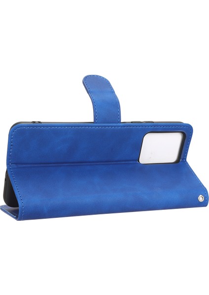 Xiaomi Poco X5 5g/redmi Için Note 12 5g (Global)/(Hindistan)/(Çin) Cilt Doku Pu Deri Deri Flip Stand Telefon Kılıf Damla Geçirmez Cüzdan Kapak-Mavi (Yurt Dışından) modelleri