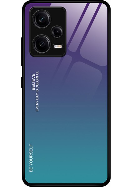 Xiaomi Redmi Için Note 12 Pro 5g Pu Deri Stand Cüzdan Kapağı Strapgy Rengi Anti-Drop Anti-Drop Telefon Kılıfı Temperlenmiş Cam Sert Pc Yumuşak Tpu Koruyucu Kapak-Moral / Mavi (Yurt Dışından)