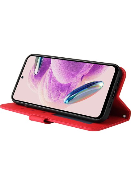 Xiaomi Için Redmi Note 12S 4g Cilt Touch Telefon Kılıfı Baskılı Çizgiler Stand Pu Deri Cüzdan Kapak-Kırmızı (Yurt Dışından) fırsatları