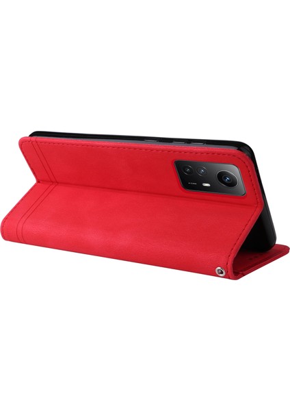 Xiaomi Için Redmi Note 12S 4g Cilt Touch Telefon Kılıfı Baskılı Çizgiler Stand Pu Deri Cüzdan Kapak-Kırmızı (Yurt Dışından) indirimleri