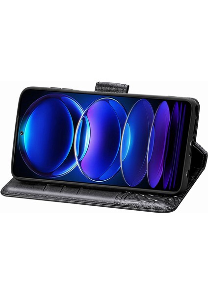 Xiaomi Redmi Için Flip Cüzdan Kılıfı Not 12 Pro 5g/not 12 Pro Speed ​​5g/poco X5 Pro 5g, Pu Deri Baskılış Stand Telefon Kapak Black (Yurt Dışından) modelleri