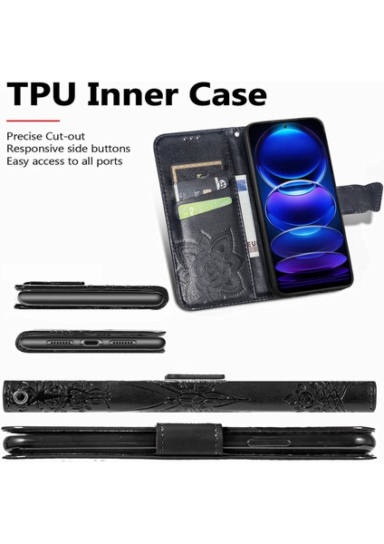 Xiaomi Redmi Için Flip Cüzdan Kılıfı Not 12 Pro 5g/not 12 Pro Speed ​​5g/poco X5 Pro 5g, Pu Deri Baskılış Stand Telefon Kapak Black (Yurt Dışından) indirimleri